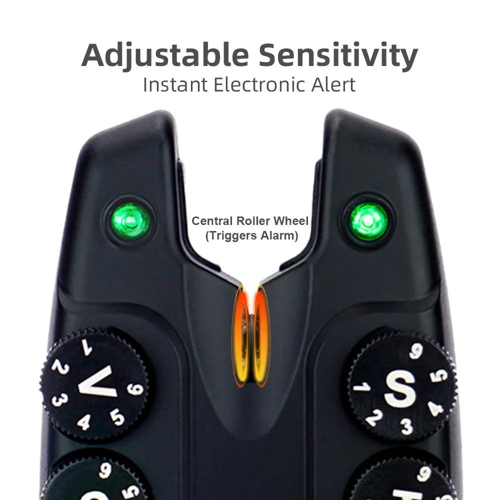 Hirisi S4 Carp Fishing Alarm Set - Anti-Theft Bite Indicators 1+4 Tackle System for Carp Angling