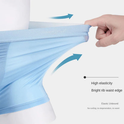 4-Pack Men's Ice Silk Boxer Shorts - Breathable Thin U-Pouch Underwear with Stretch Comfort (L-6XL)