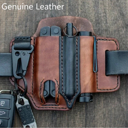 Leather Multitool Sheath - EDC Pocket Organizer Pouch for Leatherman Tools Camping Gear