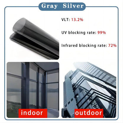 Solar Reflective Window Film - Insulation Privacy Glass Tint Sticker with 99% UV Protection for Home & Office Windows