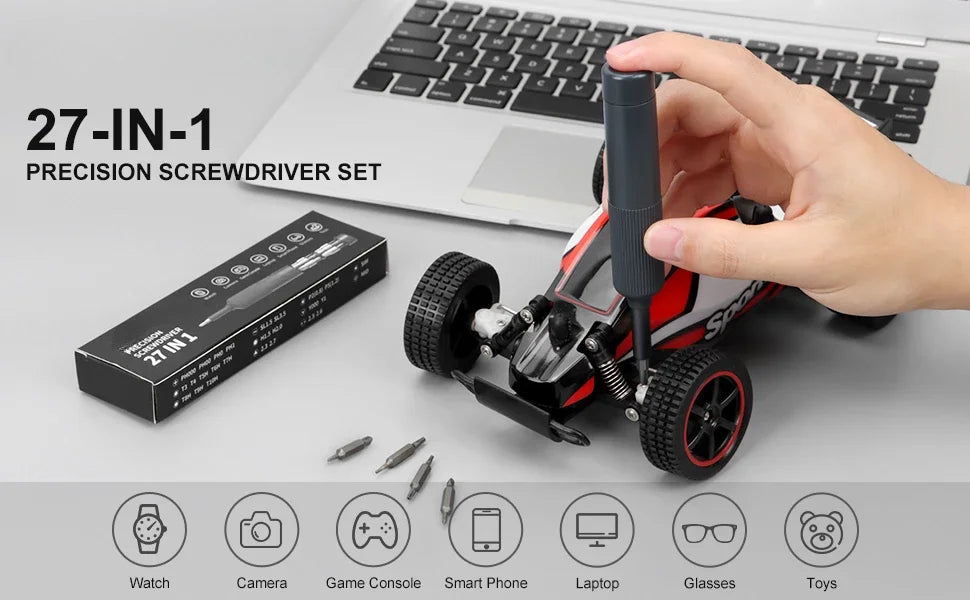 27-in-1 Precision Screwdriver Set — Magnetic Bits Pen for Eyeglass, Watch, PC, Laptop & iPhone Repairs