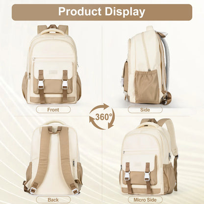 High-Capacity Student Backpack | Trendy Laptop & College Bag for Women, Girls, Travel & School BookBag