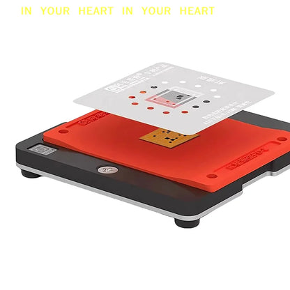 PD-C Planting Tin Pad Reballing Platform - Heat-Resistant Magnetic Silicone Mat for CPU IC BGA Stencil Rework & Soldering