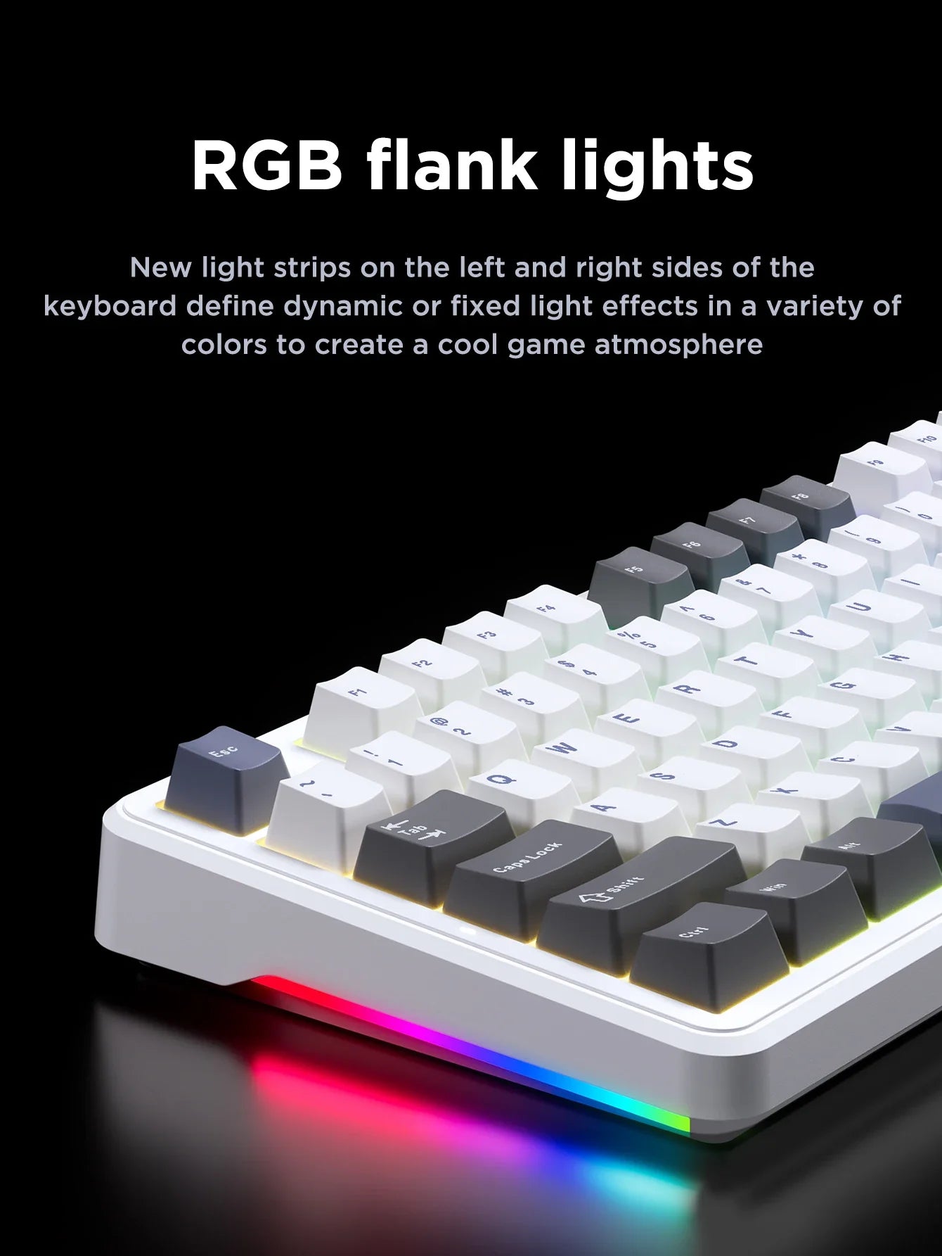 AULA F87 Pro Tri-Mode Mechanical Gaming Keyboard – Wired, 2.4G Wireless, Bluetooth, 87-Key RGB Hot-Swappable PBT, 8000mAh