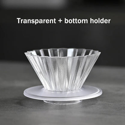 Handmade V-Shaped Resin Coffee Dripper Filter Cup, Origami Pour Over Brewer for 1–2 People Home Use Anti-Fall Coffee Brewing Tool