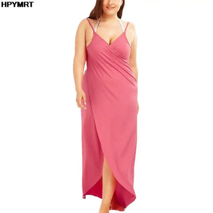 Women's Halter Summer Dress - Sleeveless Cross Back Beach Dress Solid Color Plus Size up to 5XL