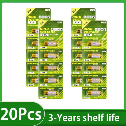 12V A23 Battery Pack - 23A Alkaline Batteries for Doorbells Remote Controls & Electronic Toys