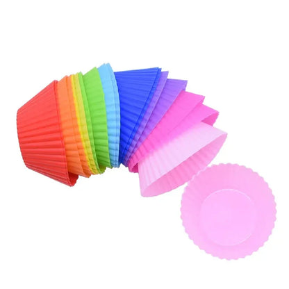 Reusable Silicone Round Cake Mold Set – Muffin & Cupcake Baking Tools for DIY Wedding, Birthday & Party Decorations