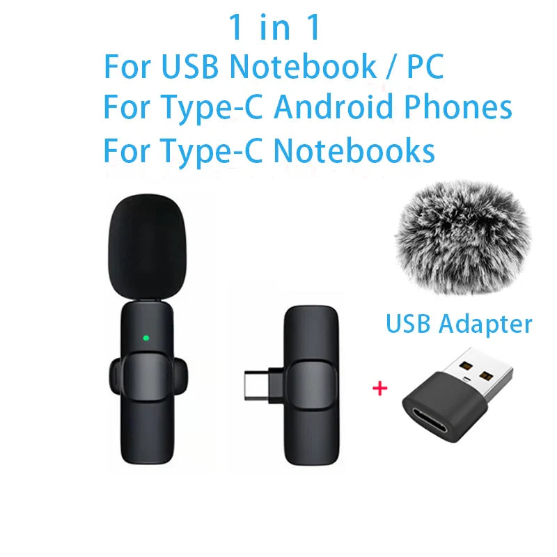 Wireless Lavalier Microphone – Portable Mini Audio & Video Recording Mic for iPhone, Android, PC & Cameras