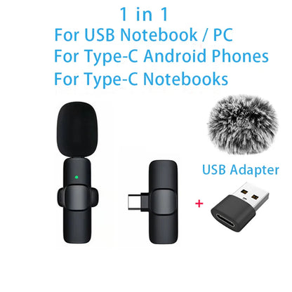 Wireless Lavalier Microphone – Portable Mini Audio & Video Recording Mic for iPhone, Android, PC & Cameras