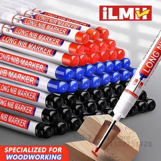 20mm Deep Hole Marker Pen Tips - Long Nib Waterproof Markers for Metal, Woodworking & Bathroom Decoration