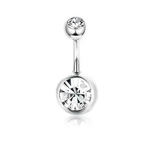 Drperfect 316L Stainless Steel Belly Button Ring – Surgical Steel Navel Piercing Jewelry for Women