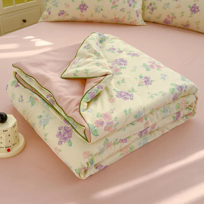 Washed Double Gauze Quilt – Lightweight Summer Comforter with Soya Fibre Filling, Soft & Breathable for Queen Size
