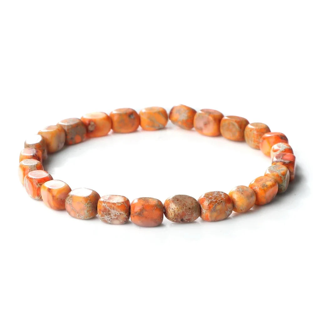 Natural Onyx Stone Bracelet - Bohemian Vintage Charm Elastic Yoga Jewelry for Women & Men