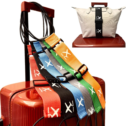 Aircraft Print Luggage Strap - Durable Nylon Suitcase Securing Belt