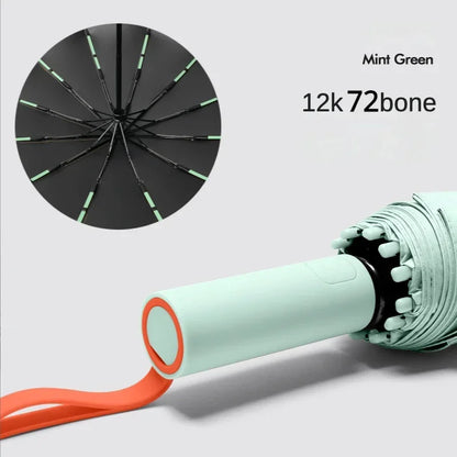 Super Strong Windproof Automatic Umbrella – 72-Rib Large Folding Rain Umbrella with UV Sun Protection for Men & Women