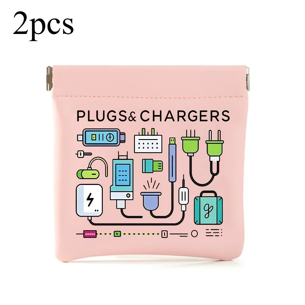 Portable Cable Organizer Bag - Compact Travel Tech Pouch for Chargers, USB Cables & Earbuds