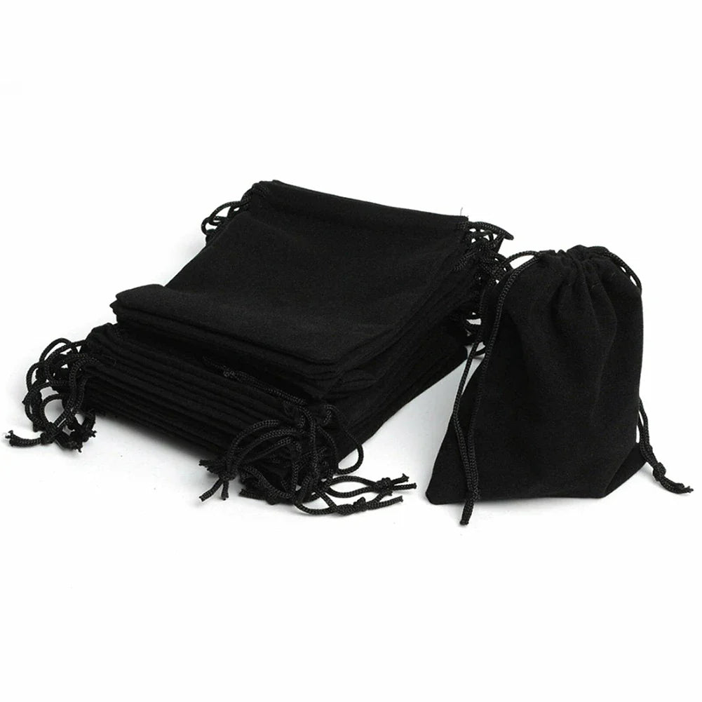 100pcs Velvet Drawstring Bags – Jewelry Gift Pouches for Wedding, Party, Sweets & Display (5x7/7x9/10x14cm)