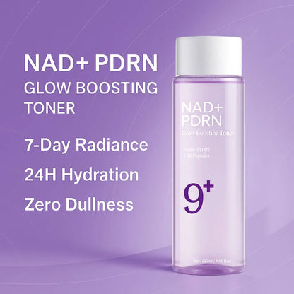 NAD+ PDRN Glow Boosting Toner - Hydrating Firming Essence for Dry Skin, Fine Lines & Skin Elasticity Care