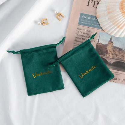 100-Pack Velvet Drawstring Jewelry Pouches - Personalized Logo Gift Bags for Wedding Favors, Candy & Makeup Packaging