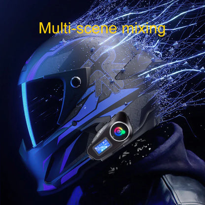 Q58 Max Motorcycle Helmet Intercom Headset – Waterproof 300M Bluetooth Wireless Intercom for 2 Riders with Music Sharing & Flashlight