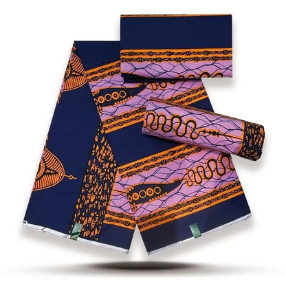 African Wax Print Fabric - 100% Cotton Nigerian Ankara Batik Material for Women’s Dresses