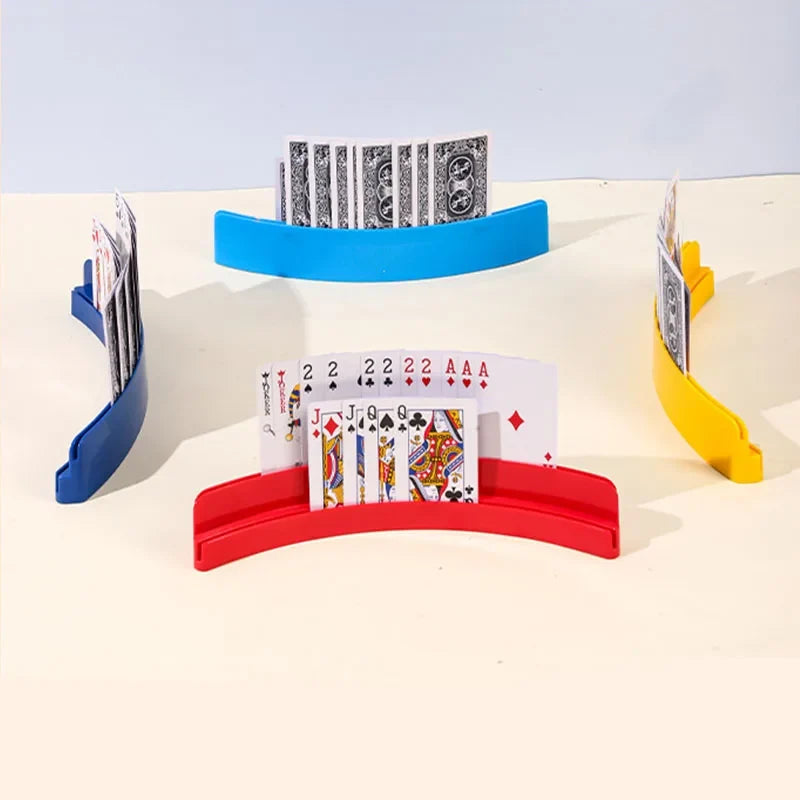 Plastic Poker Card Stand Holder - Creative Playing Card Support Clip Base for Easy Hands-Free Board Games