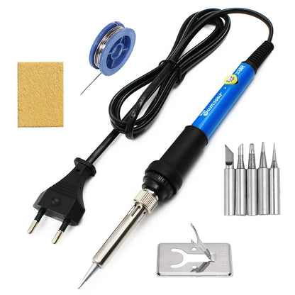 60W/80W Digital Soldering Iron - LCD Adjustable Temperature Welding Repair Tool with Solder Tips