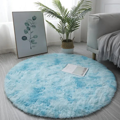 Super Soft Plush Round Rug - Fluffy Thick-Pile Carpet for Bedroom, Living Room, Kids Room & Salon Decor