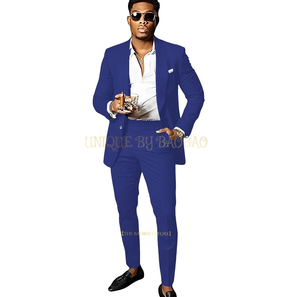 Men's Brown 2 Piece Suit - Shawl Collar Single Breasted Tuxedo Blazer & Pants Set For Wedding, Business & Formal Events