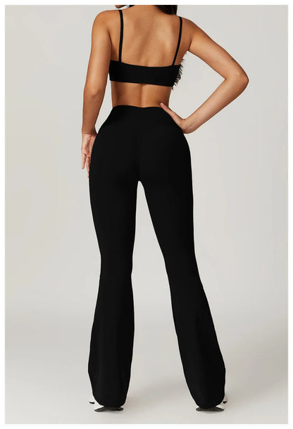 Women’s 2PCS Sportswear Yoga Set – Short Sleeve Crop Top & High Waist Leggings for Gym & Fitness