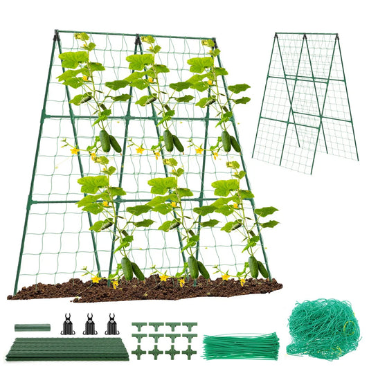 A-Frame Cucumber Trellis - Detachable Garden Plant Support Frame for Tomatoes & Climbing Vegetables