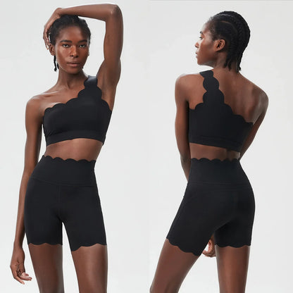 2PCS Women’s Seamless Yoga & Fitness Set – Sports Bra with Leggings & Gym Shorts Workout Outfit