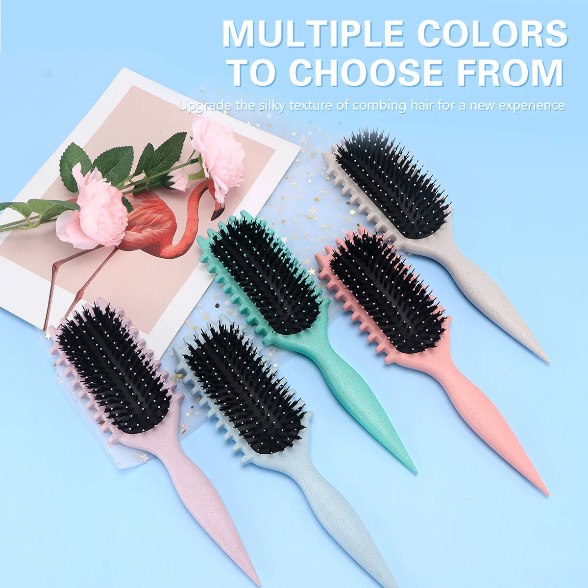 Salon Curly Hair Styling Brush – Detangling & Shaping Tool for Men’s and Women’s Curls