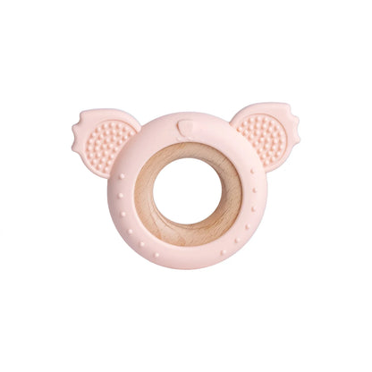 TYRY.HU Silicone Baby Teether - Cartoon Frog & Deer Teething Necklace Pendant for Infant Gum Relief Gift