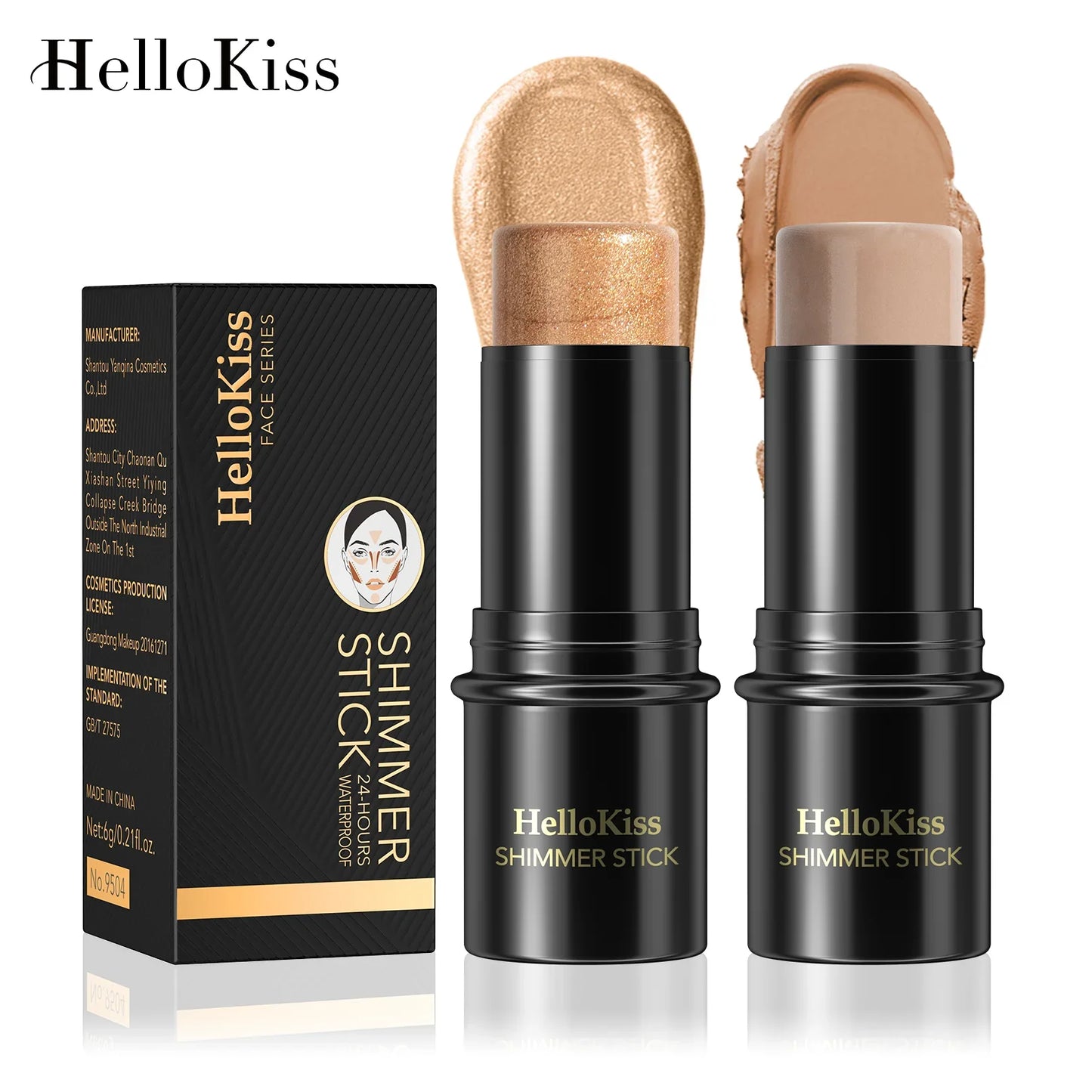 Face Brown Bronzer Contour Stick - Foundation Makeup Pen, Long-Lasting Smooth Contour, Shadow Blusher & Highlight Concealer Cosmetics
