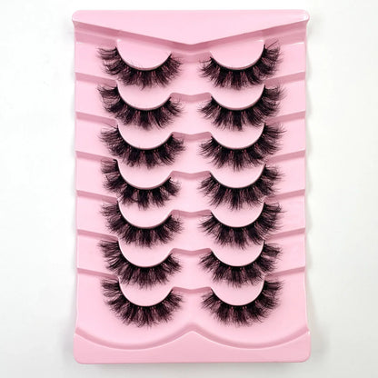 7 Pairs 3D Mink Fur False Eyelashes – Thick Short Dramatic Natural Look Makeup Lashes Wholesale