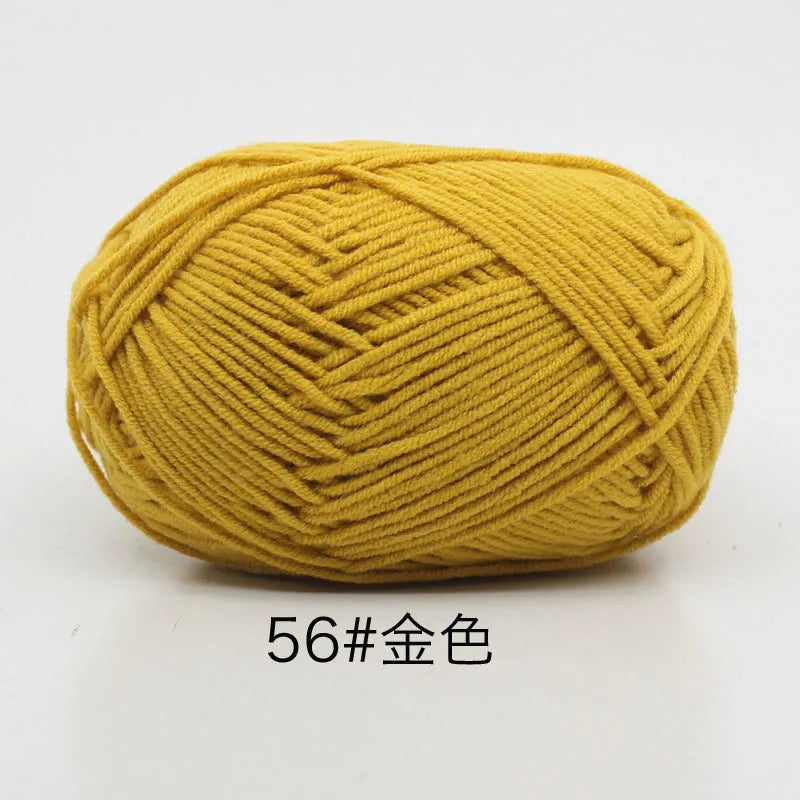 40-50g/Set 4ply Milk Cotton Knitting Yarn – Dyed Lanas for Crochet, Sweaters, Hats & Dolls, Affordable Craft Supplies