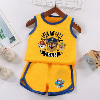 PAW Patrol Kids Soccer Jersey Set - Colorful Sleeveless Sportswear Training Outfit