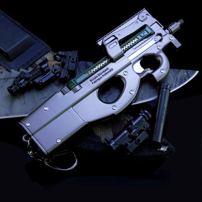 24cm P90 Submachine Gun Model - Metal Miniature Game Collectible & Display Accessory