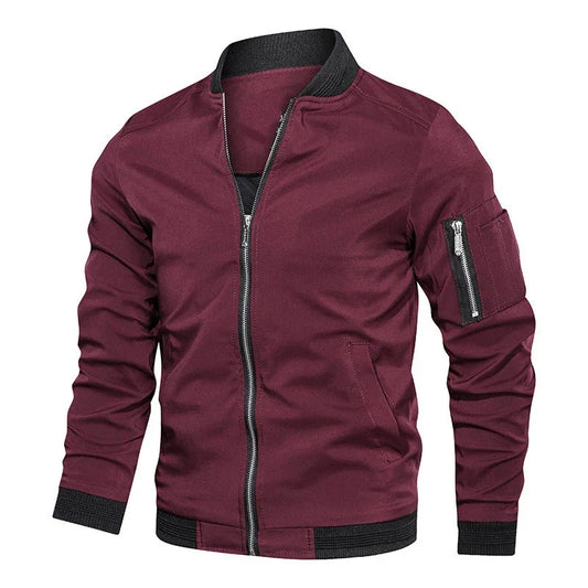 Men’s Lightweight Windbreaker Jacket - Spring Autumn Casual Zip-Up Sports Coat with Pockets