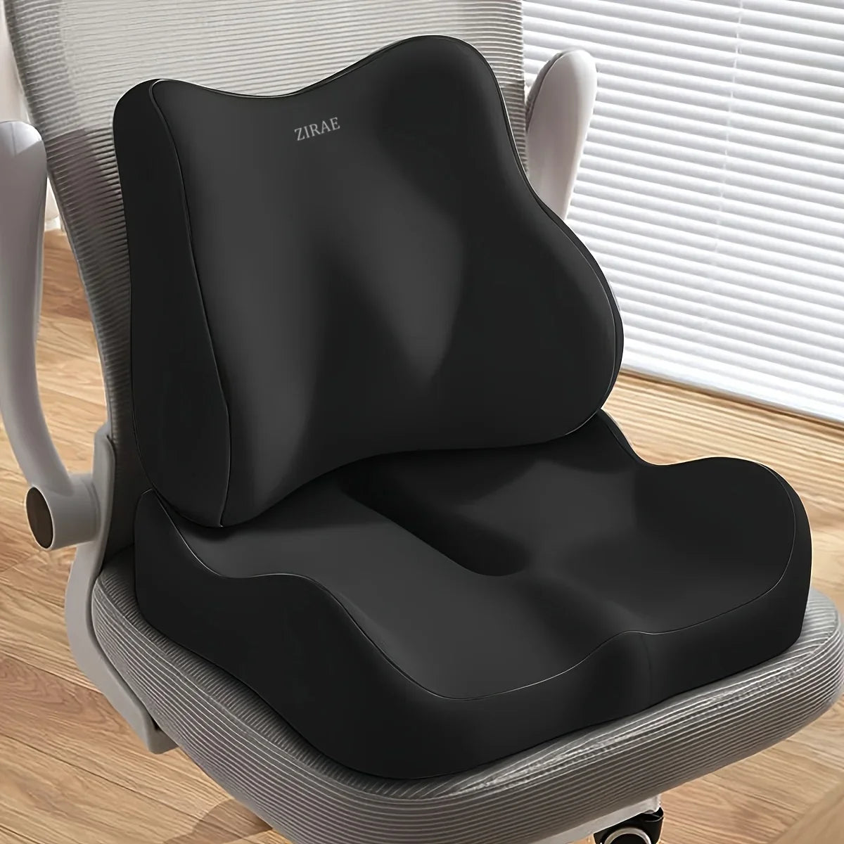 Memory Foam Seat Cushion - Lumbar Support Pad for Car, Office Chair & Desk Use