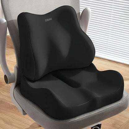 Memory Foam Seat Cushion - Lumbar Support Pad for Car, Office Chair & Desk Use