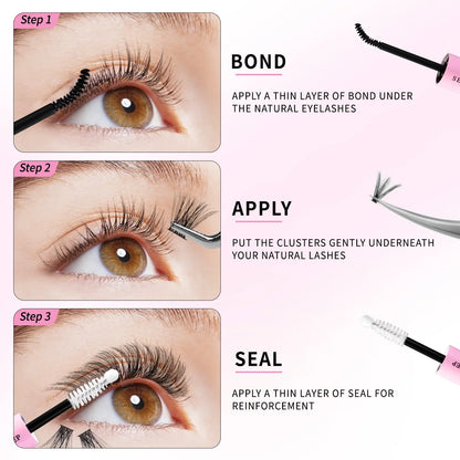 48H Eyelash Glue and Seal for Clusters – Strong Hold, Long-Lasting Adhesive for Lash Extensions