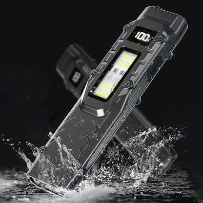 LED Ultra Slim Flashlight 1200LM — Mini Portable Pocket Light with Pen Clip, IPX44 Waterproof for Camping & Hiking