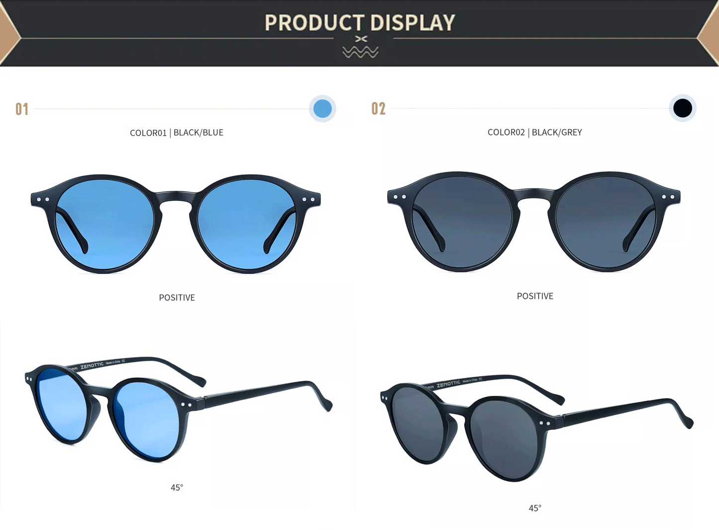 ZENOTTIC Retro Circular Polarized Sunglasses (S Size) – Vintage Small Round UV400 Goggles for Men & Women