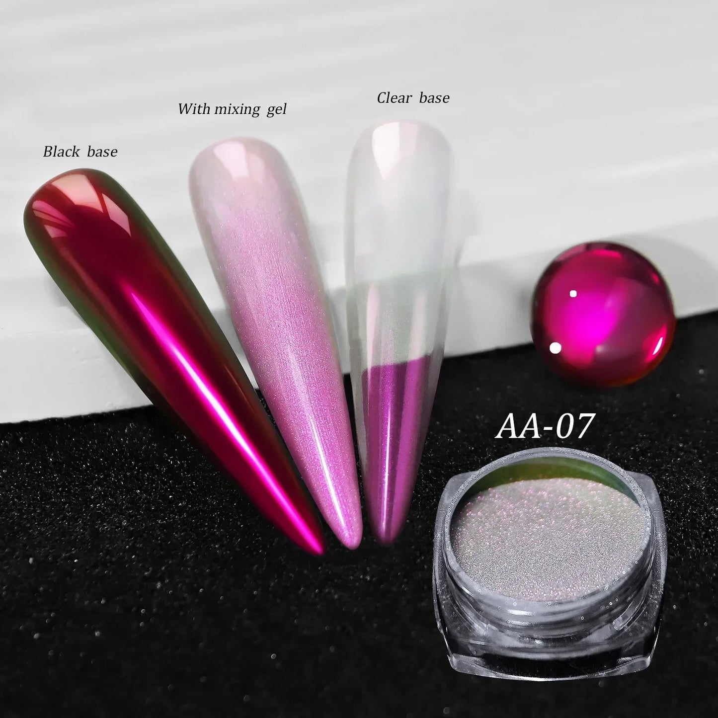 Chameleon Magic Mirror Nail Powder - Holographic Diamond Glitter Pigment for UV Gel Manicure & DIY Nail Art