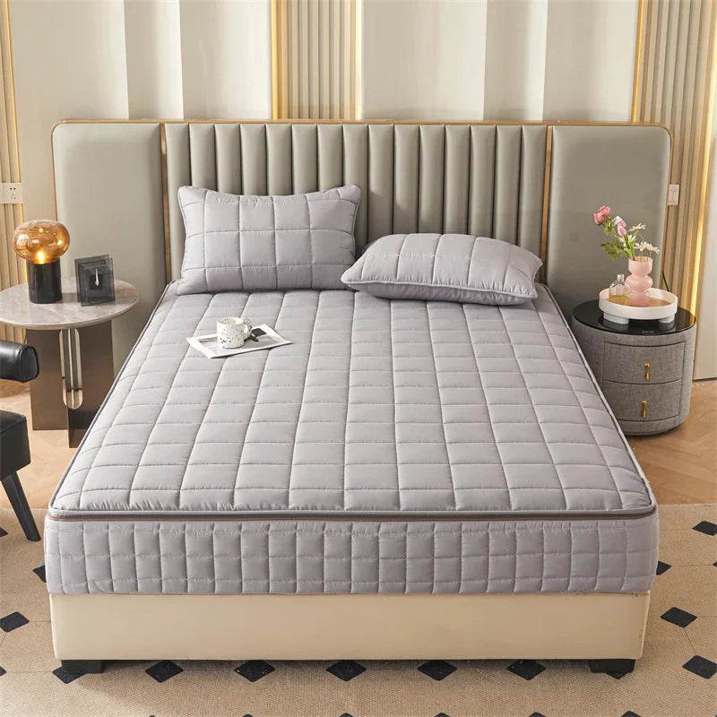 Six Sided Zipper Mattress Cover - Thick Quilted Fitted Mattress Protector Pad with Full Enclosure Customized Size
