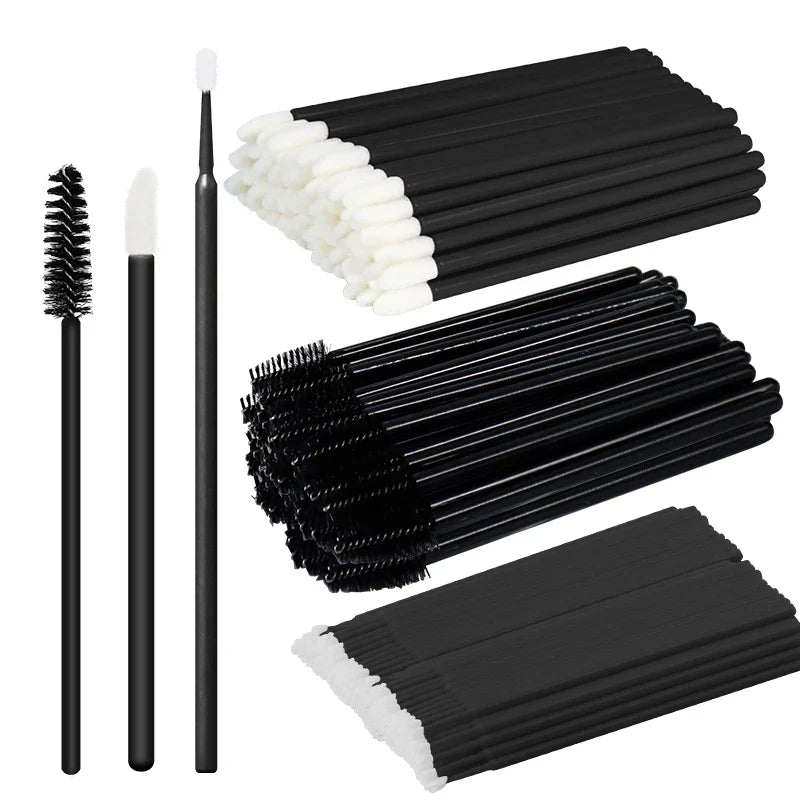 ANNAFRIS 50PCS Disposable Eyelash Brushes - Soft Crystal Lash Extension & Eyebrow Makeup Mascara Wands