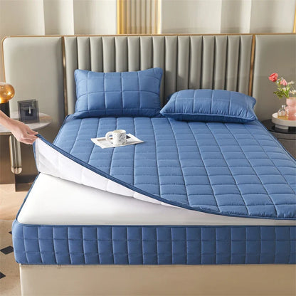 Six Sided Zipper Mattress Cover - Thick Quilted Fitted Mattress Protector Pad with Full Enclosure Customized Size